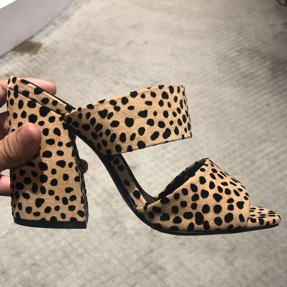 Leopard Print Mule Heels - Picture 3 of 3